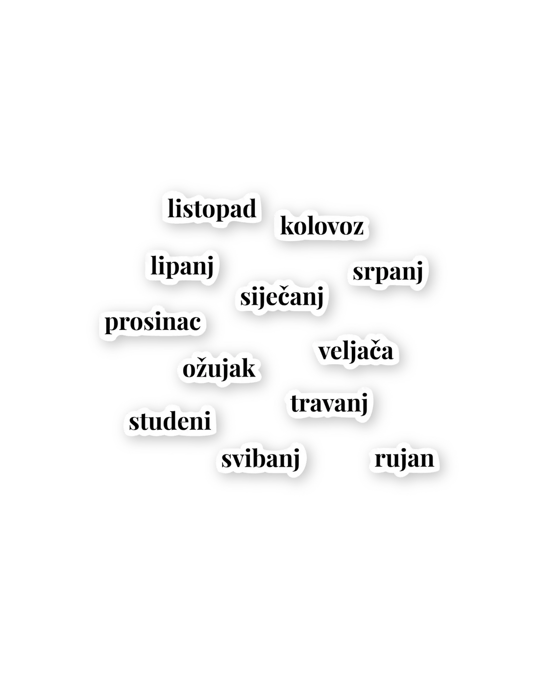 Naljepnice za planer nazivi mjeseci detalj