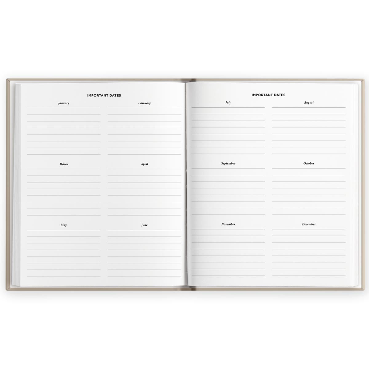 Unutrašnjost Art notesa, važni datumi