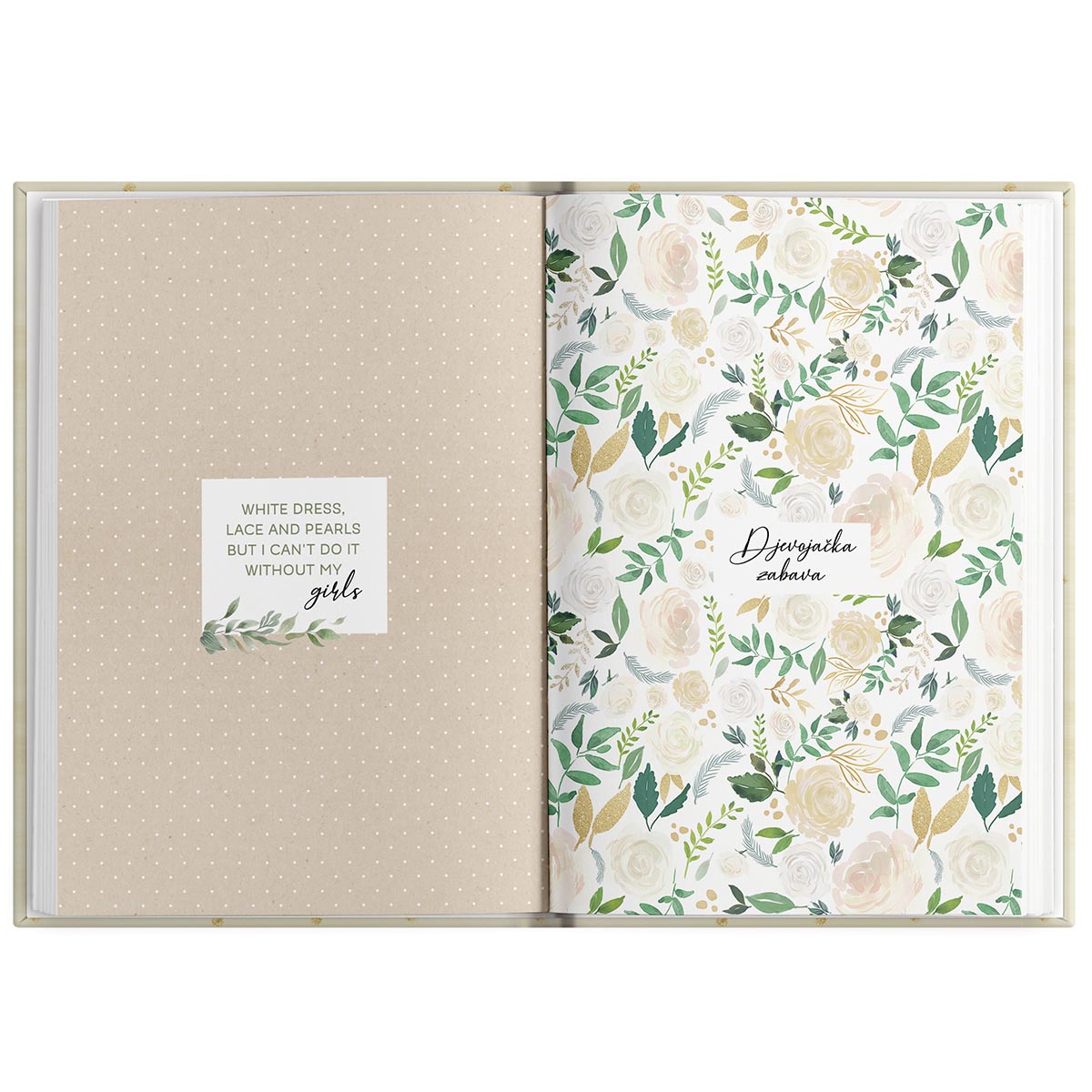 Planer za kume, rubrika za planiranje djevojačke večeri, planner boutique