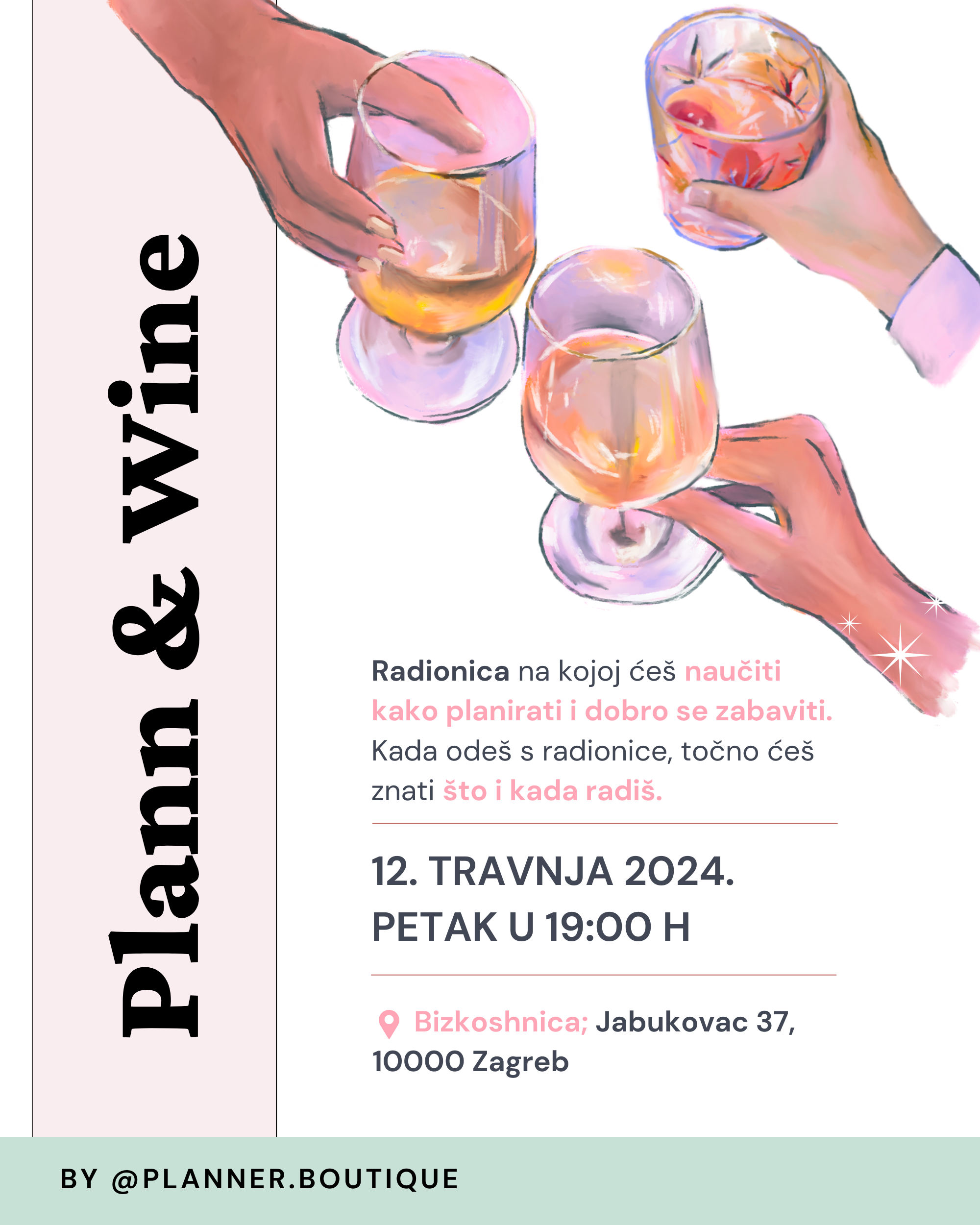 Plann and Wine radionica ilustracija i detalji