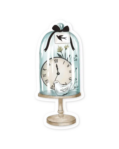 Naljepnice za planer Flowers Always ilustracije detalj sat u staklenom zvonu