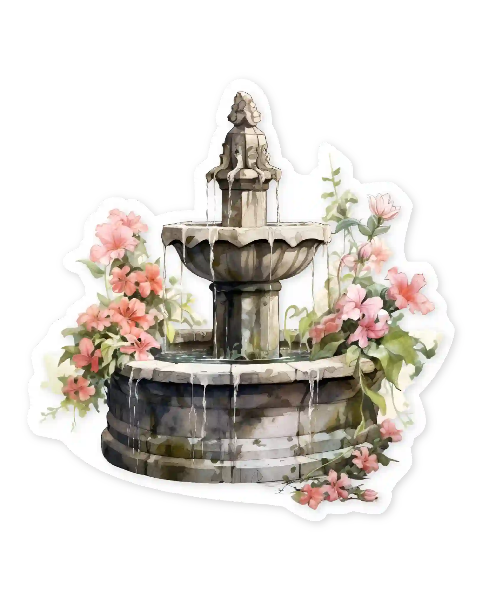 Naljepnice za planer Spring garden, ilustracije detalj vodoskok