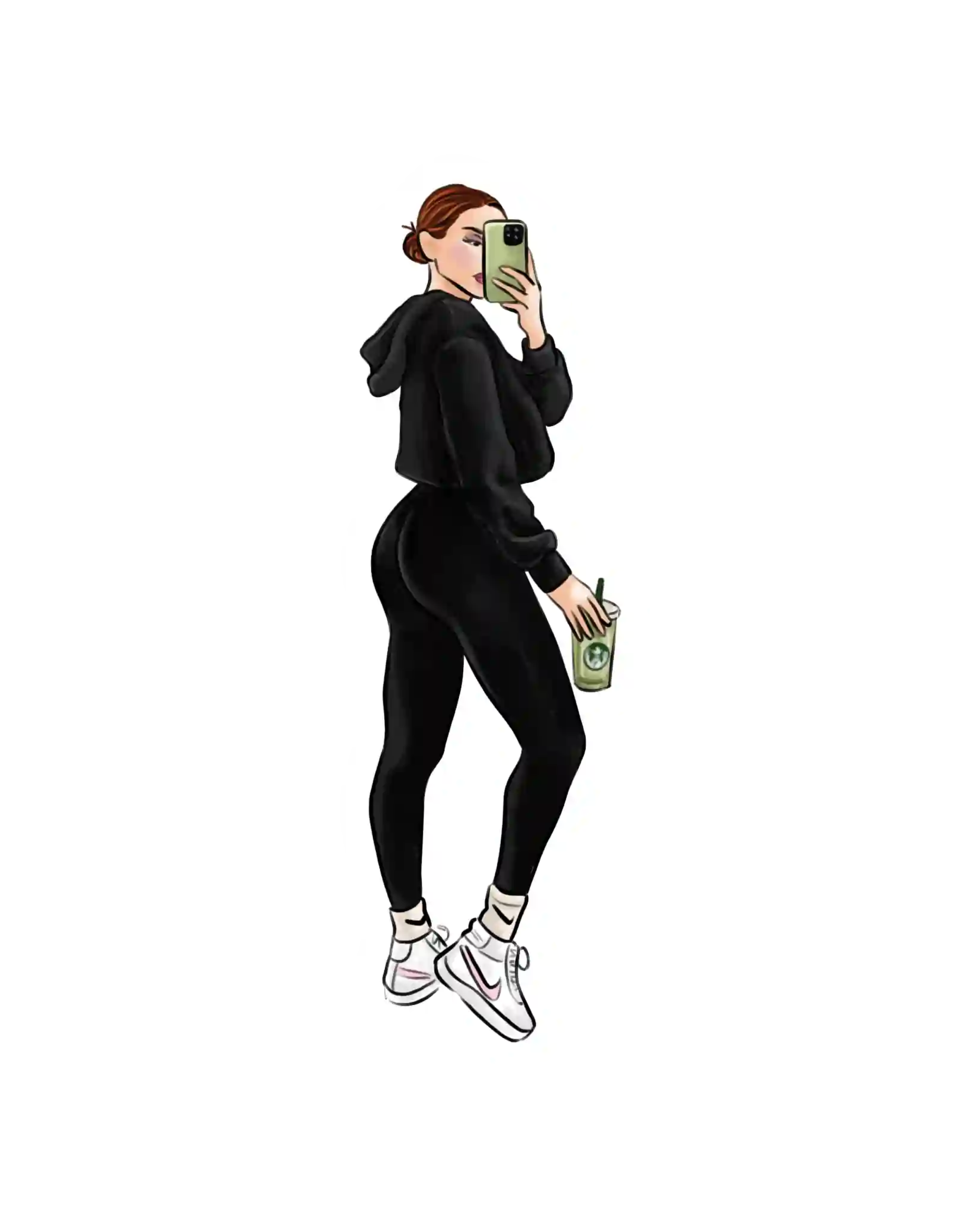 Napljepnice za planer That Girl ilustracije detalj djevojka radi selfie