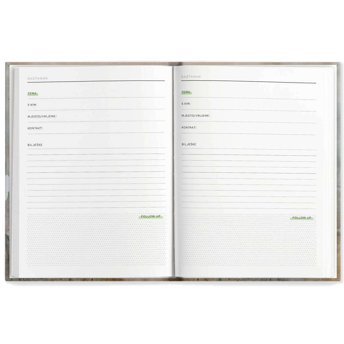 Business planer 2026 rubrika za sastanke