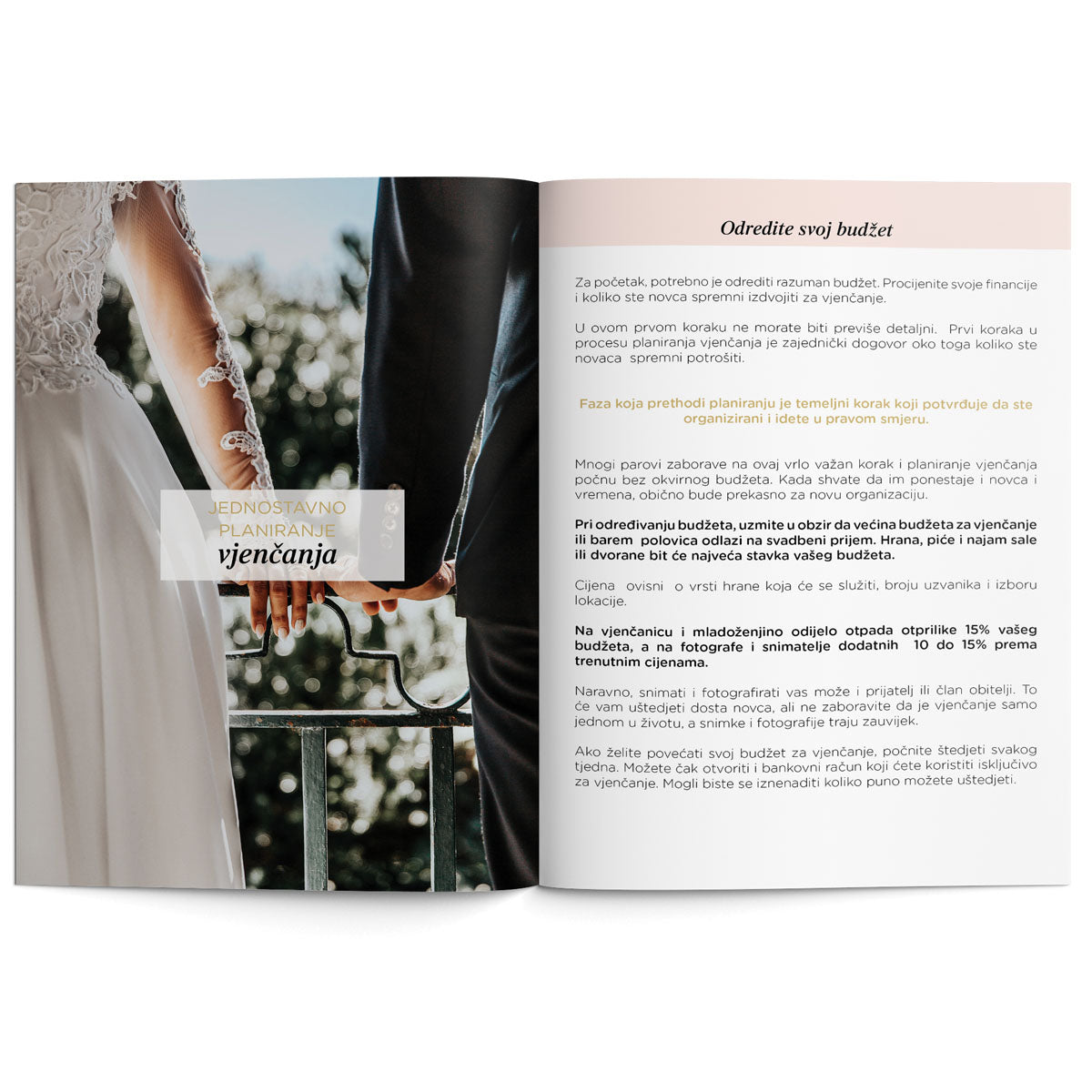 Stress free bride to be knjižica sa savjetima za vjenčanje, planner boutique, savjeti za budžet