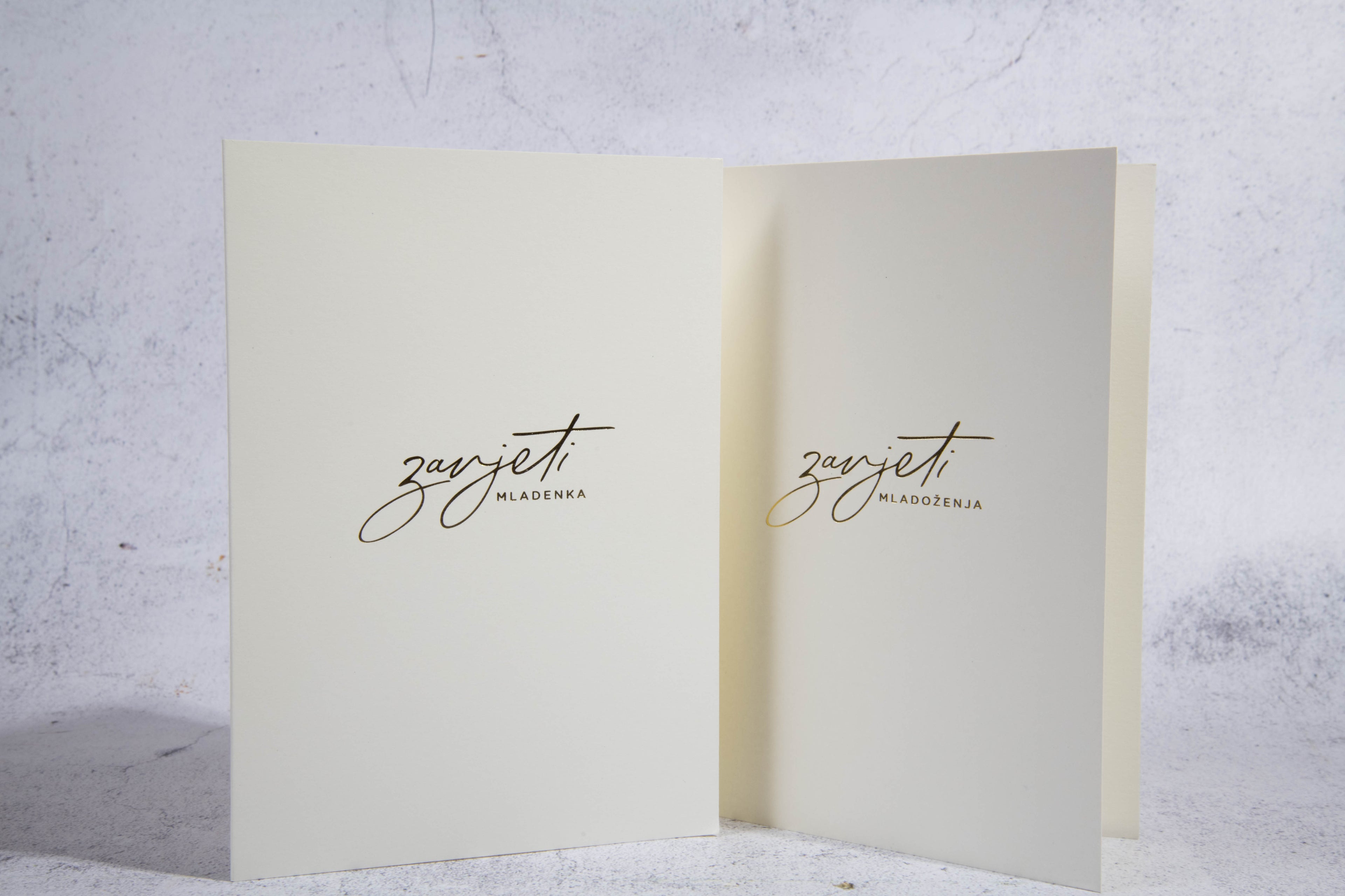 Kartice za zavjete za mladenku i mladoženju, bija kartica sa zlatotiskom, Planner Boutique