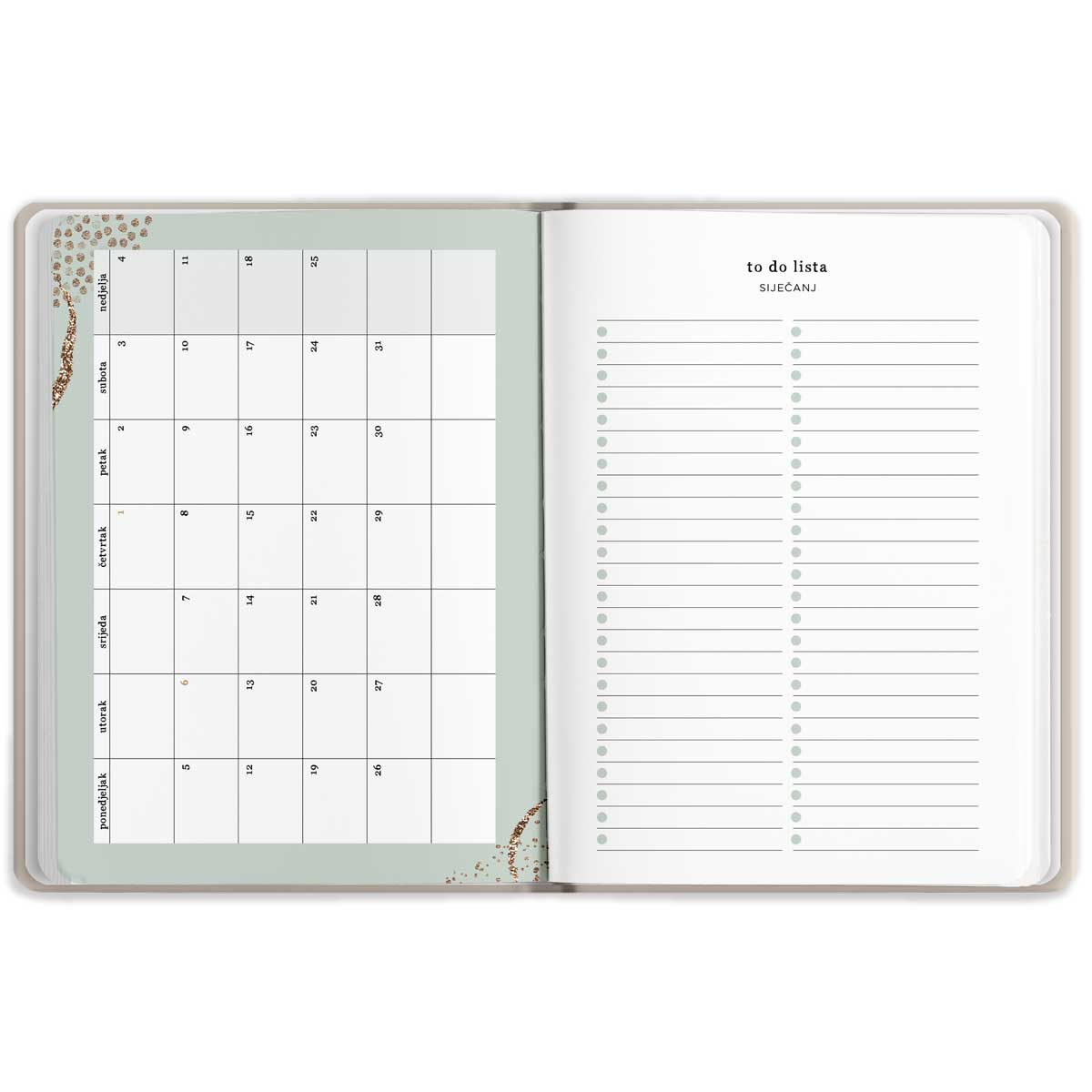 Unutrašnjost Ženskog rokovnika, rubrika to do lista siječanj