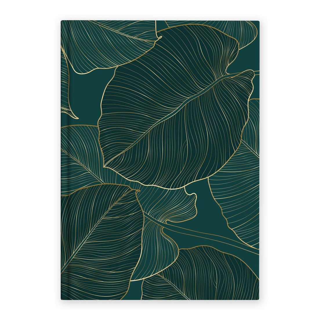 Bilježnica A5 Calm, dizajn zelena pozadina sa latnim listovima by Planner Boutique