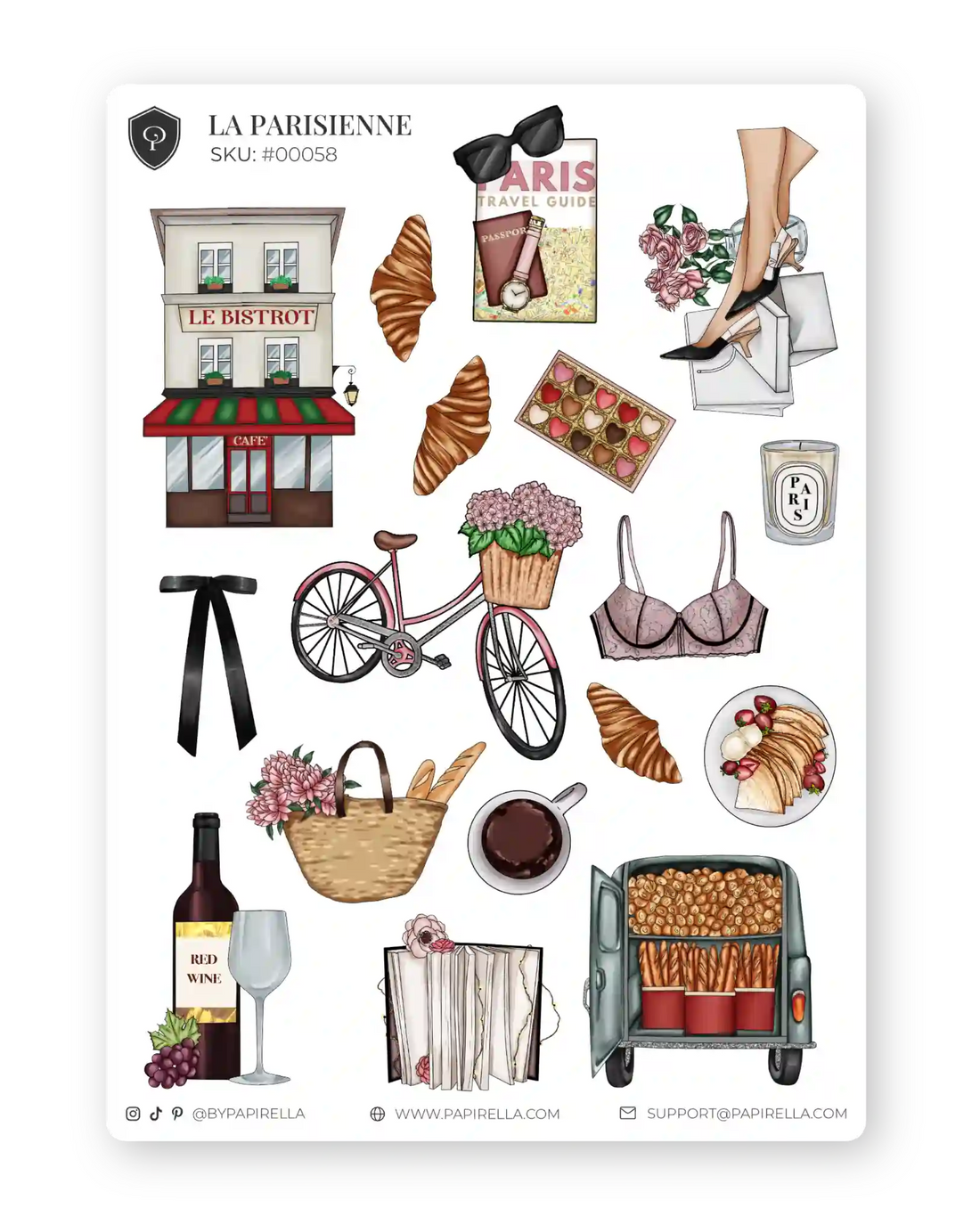 Naljepnice za planer La Parissiene ilustracije