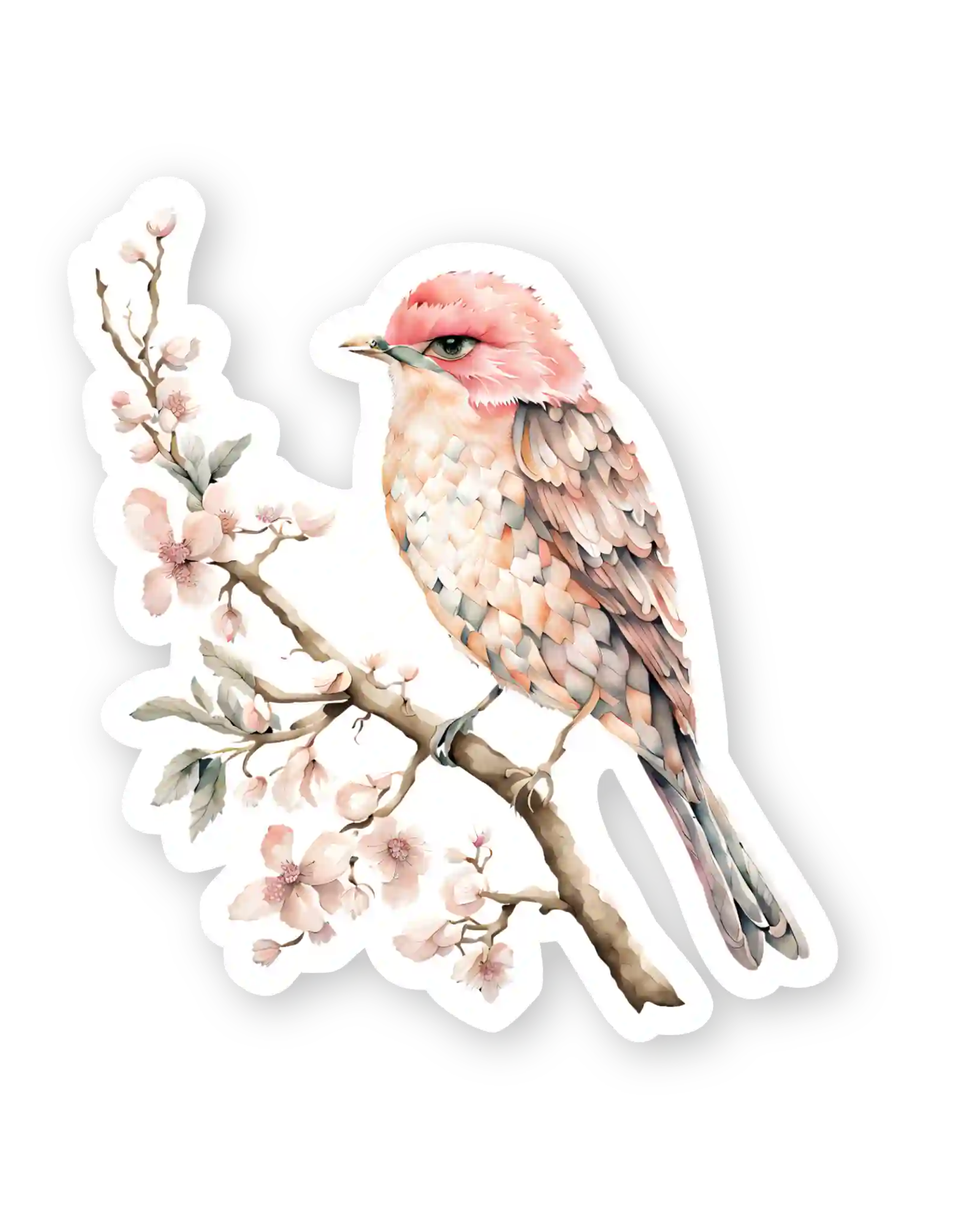 Set naljepnica za planer Everlasting, ilustracija ptica na grani s cvijećem