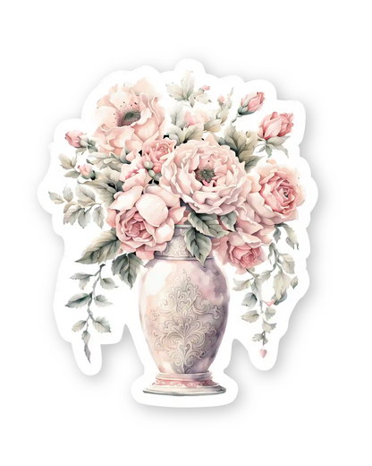 Set naljepnica za planer Everlasting, ilustracija vaza s cvijećem