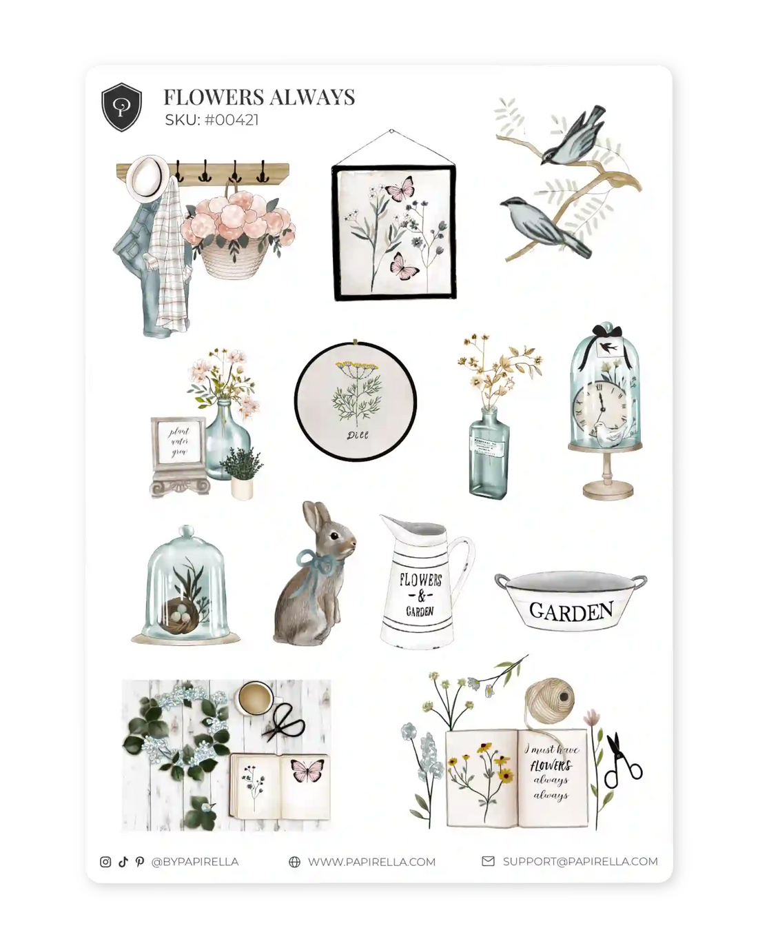 Naljepnice za planer Flowers Always ilustracije