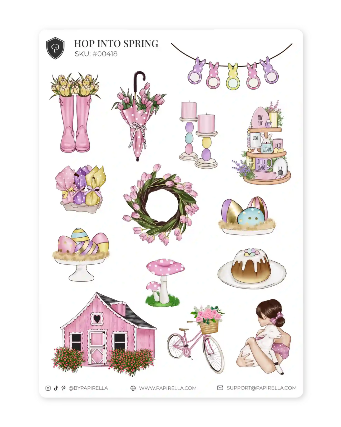 Naljepnice za planer Hop Into Spring ilustracije