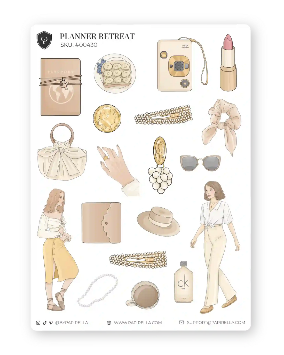 Set naljepnica za planer Planner retreat ilustracije