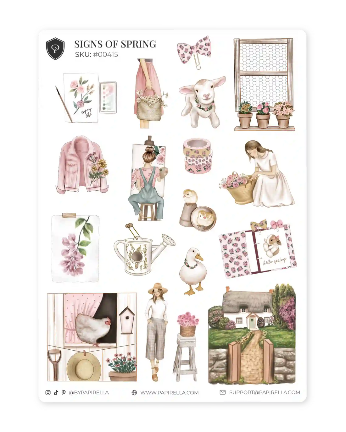 Naljepnice za planer Signd of spring, razne ilustracije