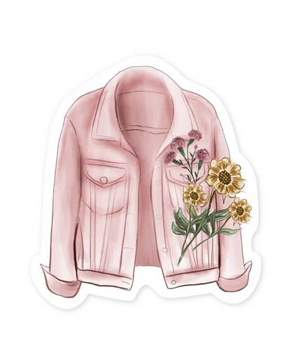 Naljepnice za planer Signd of spring, ilustracija detalj pink jakna sa cvijećem