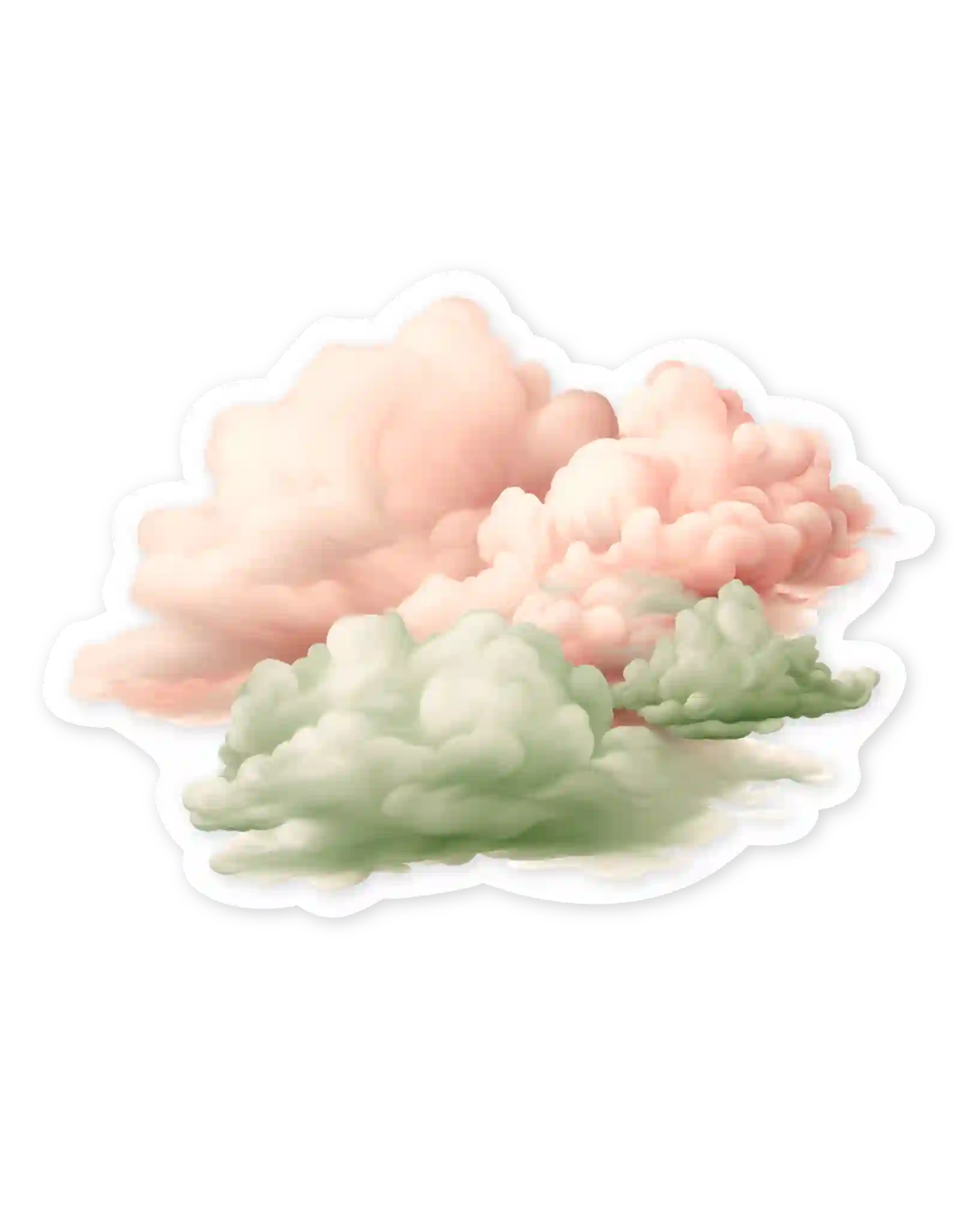Naljepnice za planer Spring garden, ilustracije detalj pink i zeleni oblaci