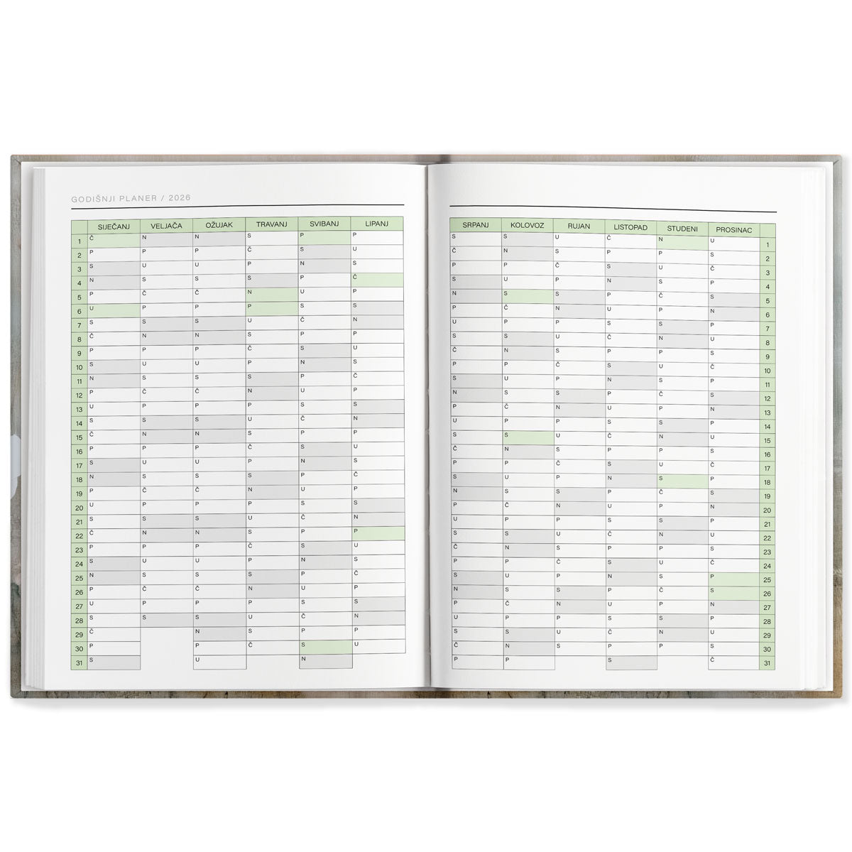 Business planer 2026 rubrika godišnji planer