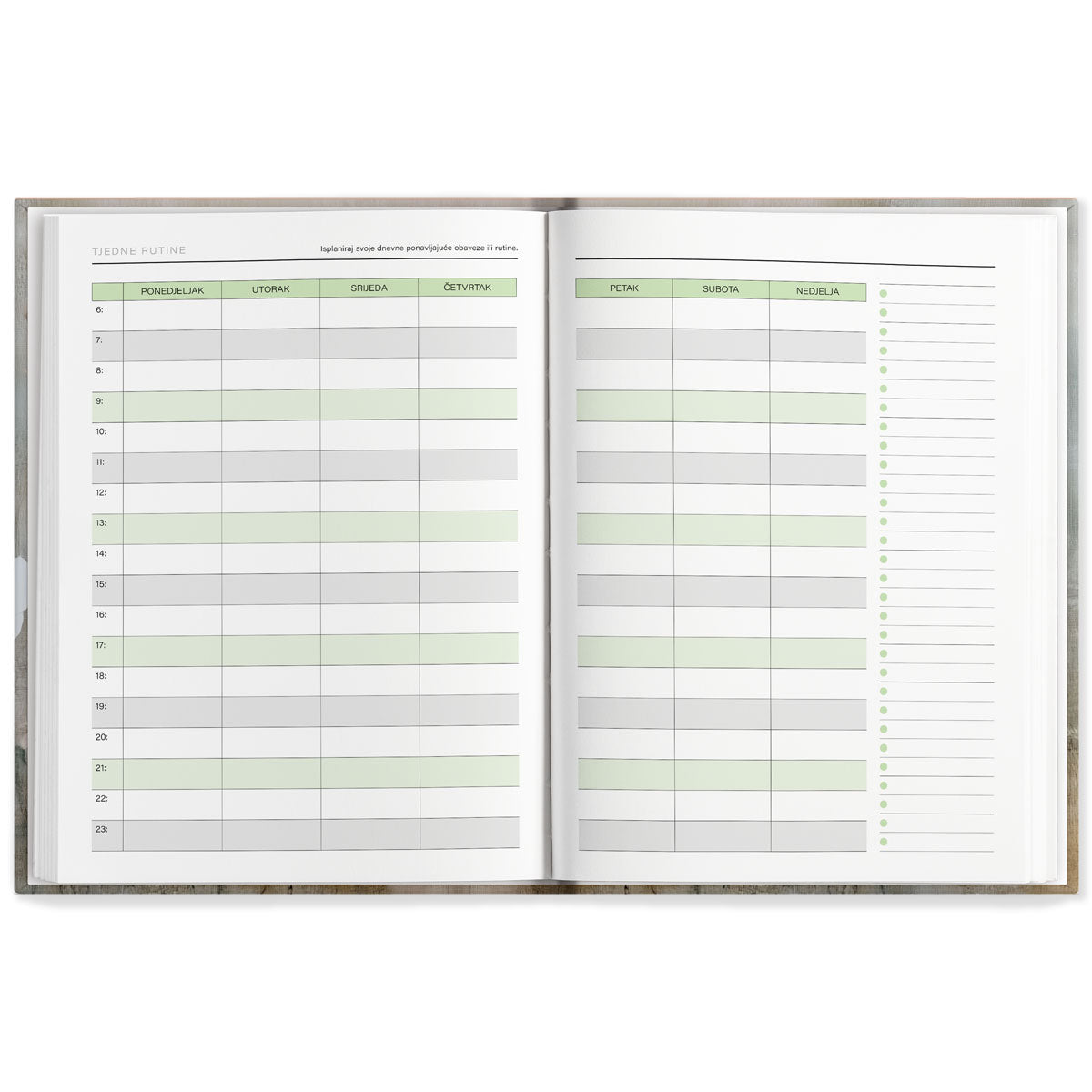 Business planer 2026 rubrike tjedne rutine