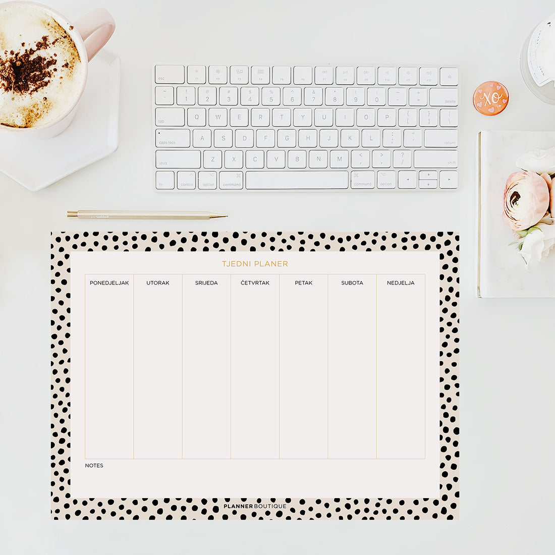 Stolni planer Točkice Tjedni