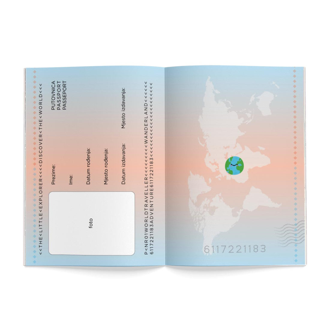 Putovnica za male avaturiste, unutrašnjost za upisivanje osobnih podataka - planner boutique