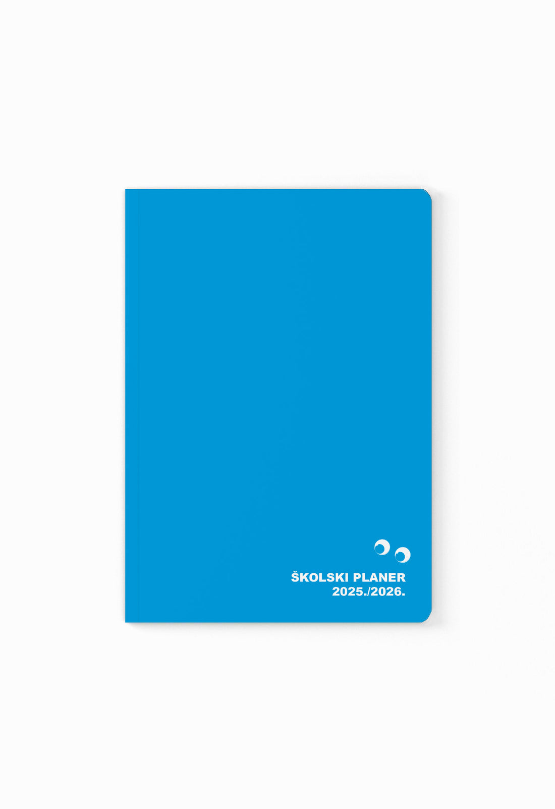 Školsski planer 2025/2026, plava naslovnica, minimlaistički dizajn