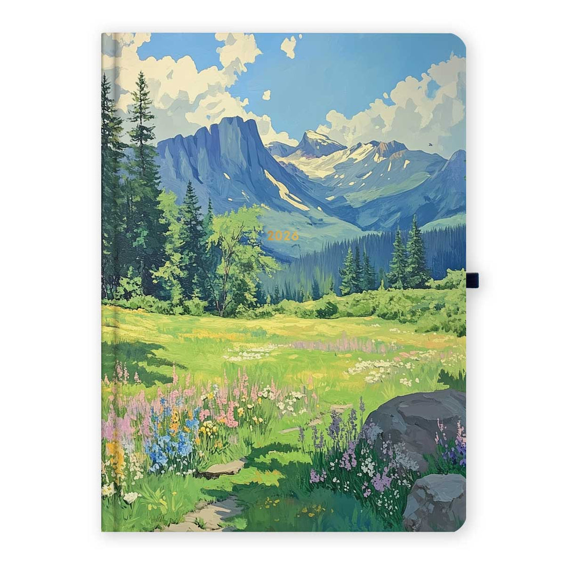 Pejzaž, livada i planina