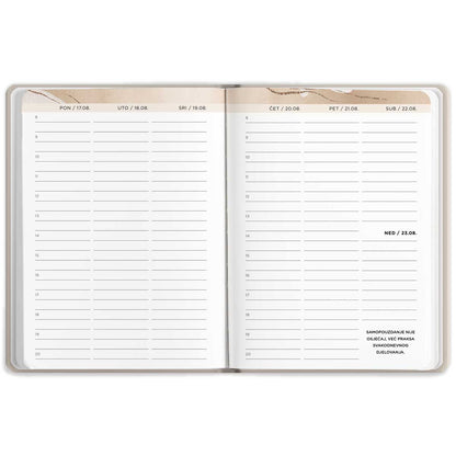 Unutrašnjost Ženskog rokovnika, rubrika tjedni planer kolovoz