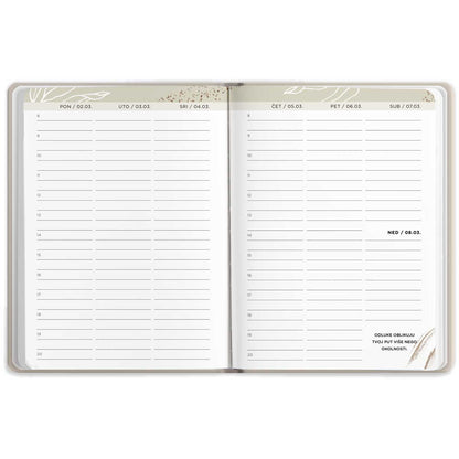 Unutrašnjost Ženskog rokovnika, rubrika tjedni planer ožujak