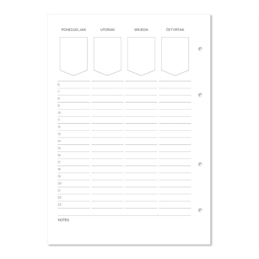 Tjedni planer dodatak - Planner boutique