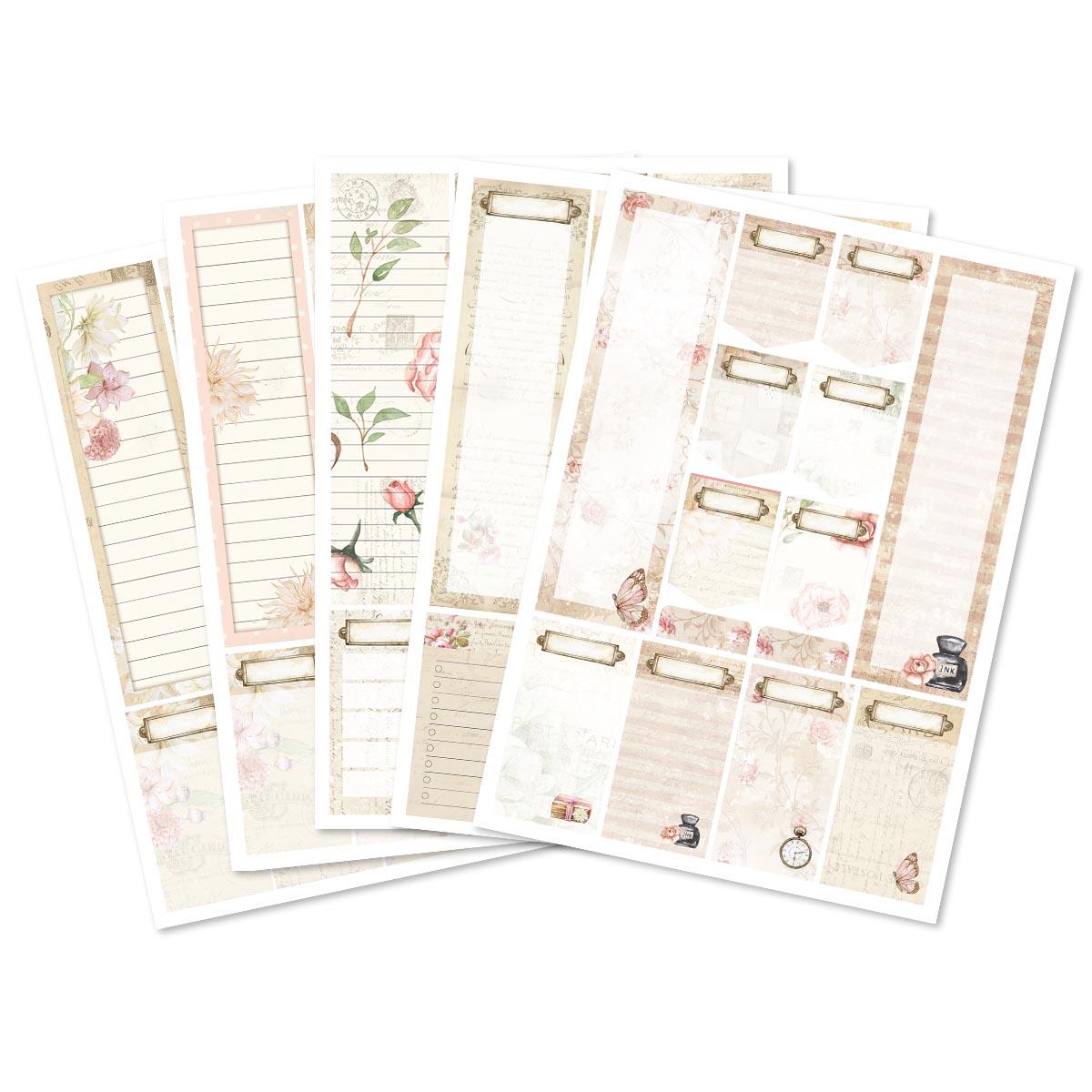 Naljepnice za planer, Vintage kolekcija, 510 naljepnica za ukrašavanje planera i rokovnika, planner boutique, set ruže