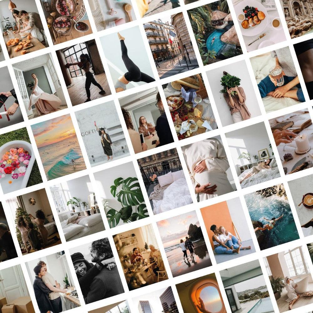 slika svih fotografija na karticama iz vision board seta