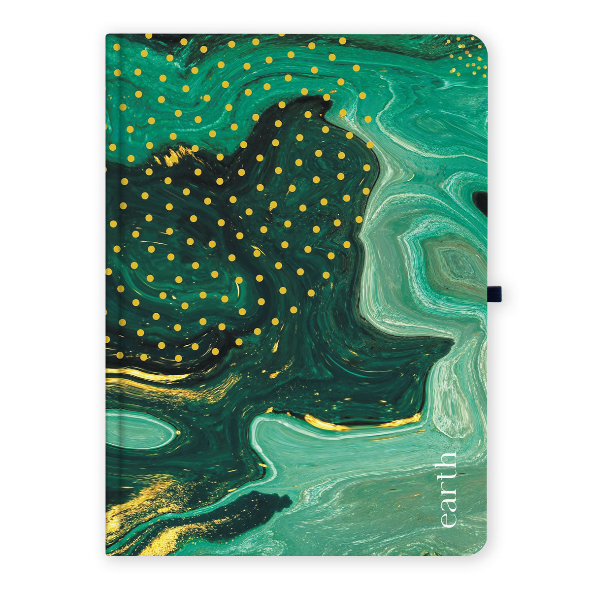 Ženski rokovnik 2023, dizajn apstraktni, zeleno zlatni, dimenzija 16,3 cm x 11,7 cm, 224 strane